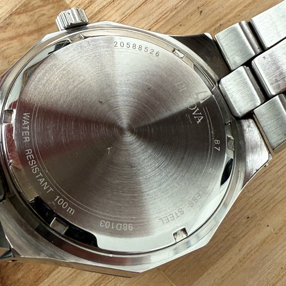 Bulova Classic Diamond Markers Men’s Watch Black Dial Stainless Bracelet Date